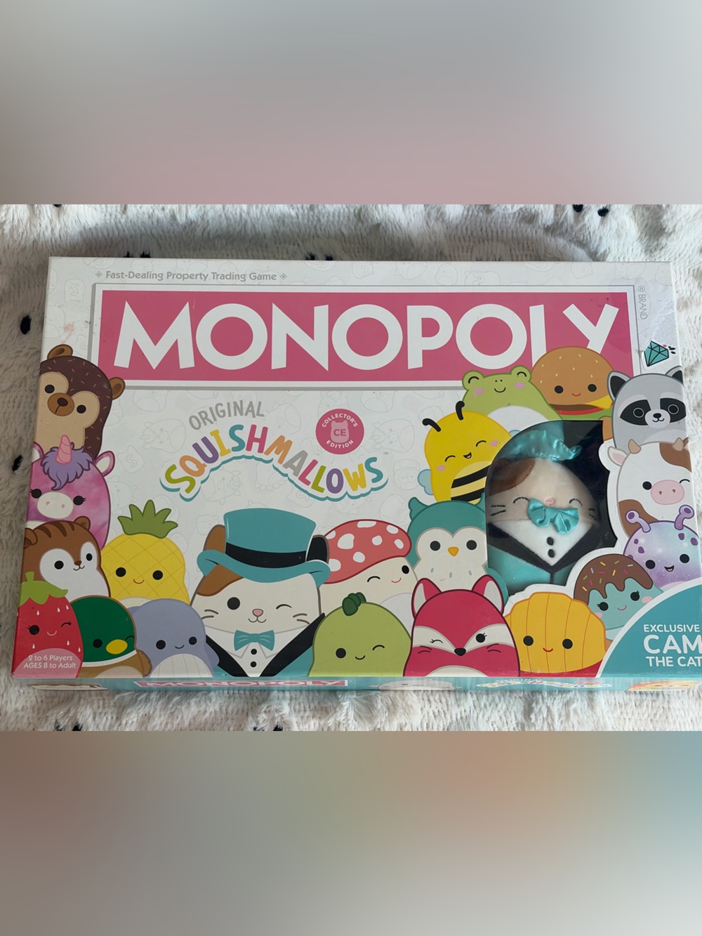 Squishmallows monopoly game authentic with exclusive cam the cat! *Complete!*